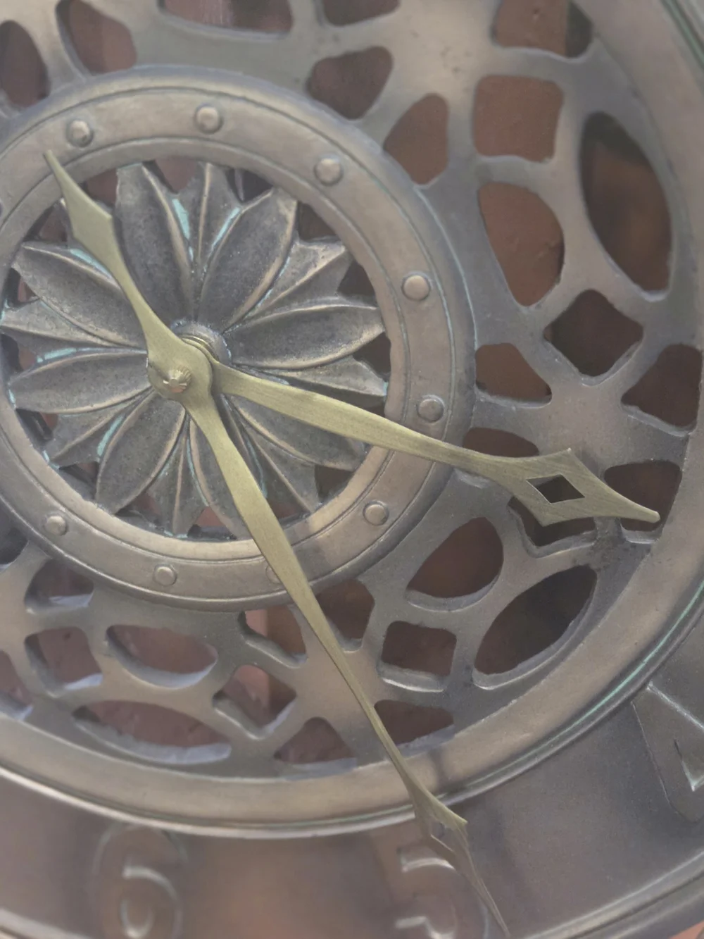 Bulova Bronze and Gold Decorative Openwork Wall Clock 
